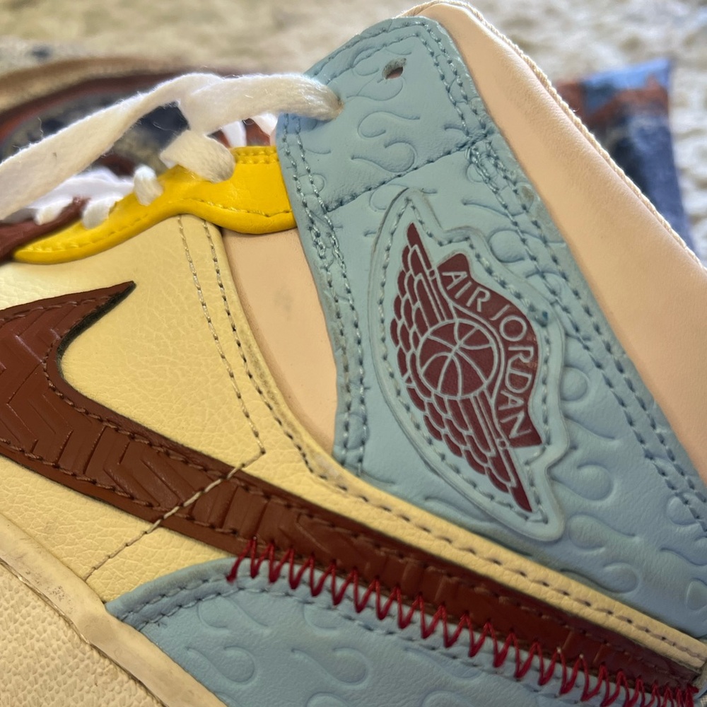 Jordan Women's Sneakers - Blue, Yellow, Brown - Picture 6 of 9